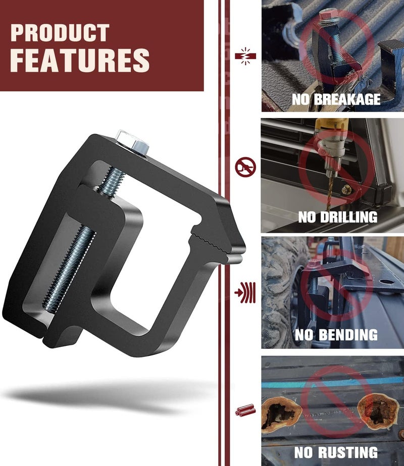 Kikito Mounting Clamps Truck Cap Topper Camper Shell for Silverado Sierra Dakota RamF150 F250 Titan Tacoma Tundra 6PC | Ladder Rack Clamps, Truck Bed Clamps, Canopy Clamp | - Image 5